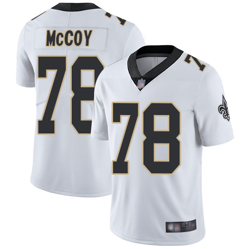 Men New Orleans Saints Limited White Erik McCoy Road Jersey NFL Football #78 Vapor Untouchable Jersey->nfl t-shirts->Sports Accessory